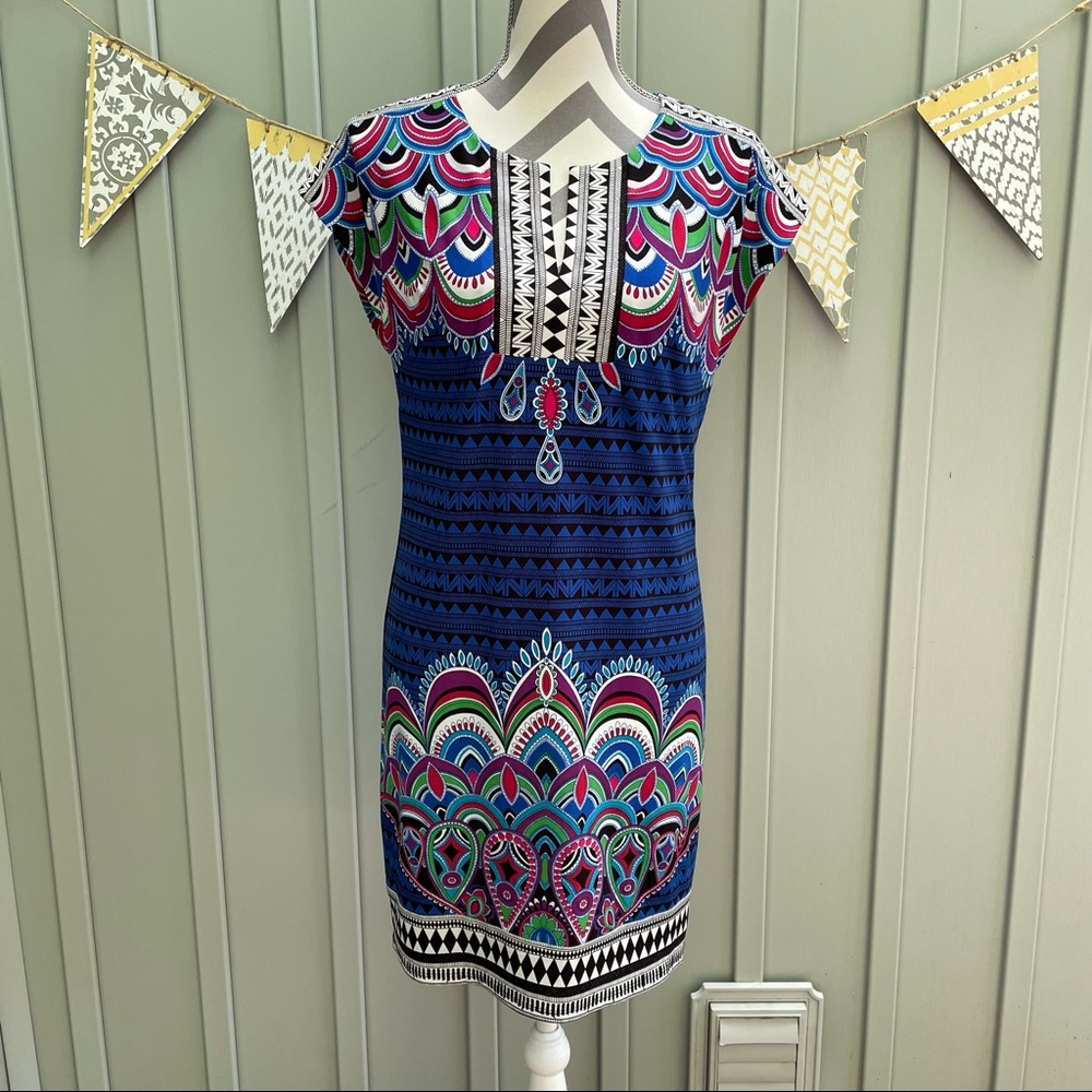 Laundry by Shelli Segal Colorful Printed Shift Dress